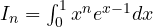 I_n = \int_0^1 x^ne^{x - 1}dx