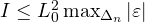 I \le L_0^2\max_{\Delta_n}|\varepsilon|