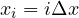 x_i = i\Delta x
