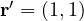 \mathbf r' = (1, 1)