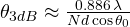 \theta_{3dB} \approx \frac{0.886\,\lambda}{Nd\cos\theta_0}
