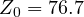 Z_0 = 76.7