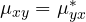 \mu_{xy} = \mu_{yx}^*