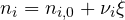 n_i = n_{i,0} + \nu_i\xi