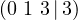 (0\ 1\ 3\,|\,3)