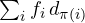 \sum_if_i\,d_{\pi(i)}