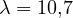 \lambda = 10{,}7