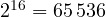 2^{16} = 65\,536