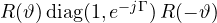 R(\vartheta)\,\text{diag}(1, e^{-j\Gamma})\,R(-\vartheta)