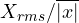 X_{rms}/\overline{|x|}