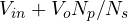 V_{in} + V_oN_p/N_s