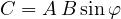 C = A\,B\sin\varphi
