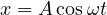 x = A\cos\omega t