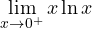 \displaystyle\lim_{x\to0^+} x\ln x