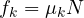 f_k = \mu_k N