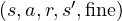 (s, a, r, s', \text{fine})