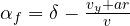 \alpha_f = \delta - \frac{v_y + ar}{v}