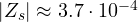 |Z_s| \approx 3.7\cdot 10^{-4}