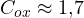 C_{ox} \approx 1{,}7