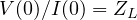 V(0)/I(0) = Z_L