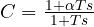 C = \frac{1 + \alpha Ts}{1 + Ts}