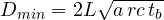 D_{min} = 2L\sqrt{a\,rc\,t_b}