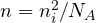 n = n_i^2/N_A