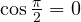 \cos\frac{\pi}{2} = 0