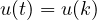 u(t) = u(k)