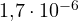 1{,}7\cdot 10^{-6}