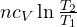 nc_V\ln\frac{T_2}{T_1}