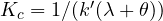 K_c = 1/(k'(\lambda + \theta))