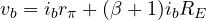 v_b = i_b r_\pi + (\beta + 1) i_b R_E