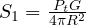 S_1 = \frac{P_tG}{4\pi R^2}
