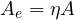 A_e = \eta A