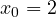 x_0 = 2