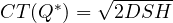 CT(Q^*) = \sqrt{2DSH}