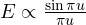 E \propto \frac{\sin\pi u}{\pi u}