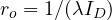r_o = 1/(\lambda I_D)