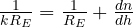 \frac{1}{kR_E} = \frac{1}{R_E} + \frac{dn}{dh}