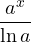 \dfrac{a^x}{\ln a}