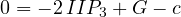 0 = -2\,IIP_3 + G - c