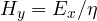H_y = E_x/\eta