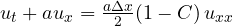 u_t + au_x = \frac{a\Delta x}{2}(1 - C)\,u_{xx}