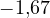 -1{,}67