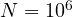 N = 10^6