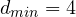 d_{min} = 4