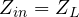 Z_{in} = Z_L