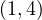 (1, 4)