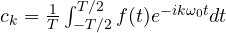 c_k = \frac1T\int_{-T/2}^{T/2}f(t)e^{-ik\omega_0 t}dt